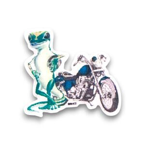 Vintage Geico Gecko Motorcycle Insurance Advertising Lapel Pin Promo 1.25 Inch